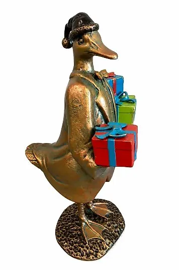 Sculpture, Christmas Cat and dog - 48 cm - Aluminium