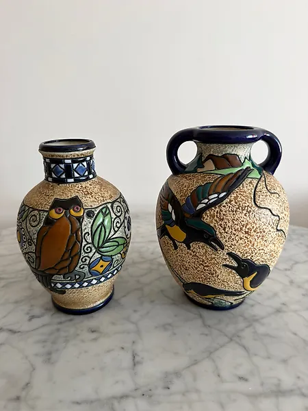 Amphora - Max von Jungwirth - Vase (3) -  Campina  - Earthenware - Campina  Owl & Bird Decor