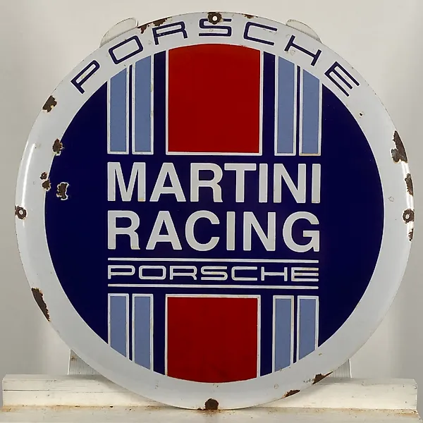Porsche - Advertising sign - Ø50cm - Made of thick steel sheet and enamel