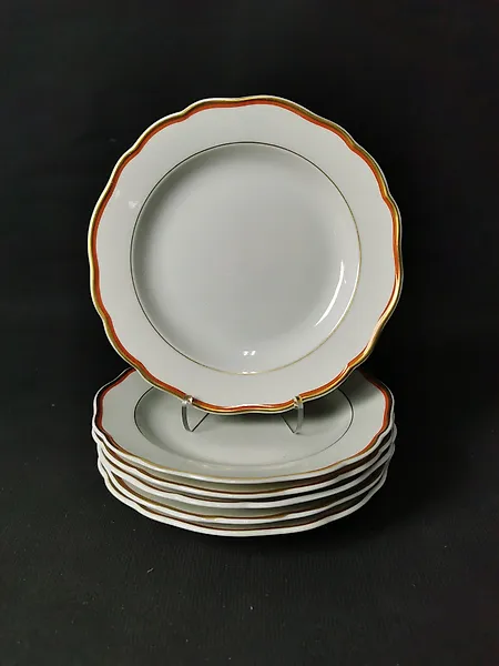 Meissen - Korallerand - 6 Piatti da dolce - D. 16cm - In ottime condizioni - Dish (6) - Porcelain