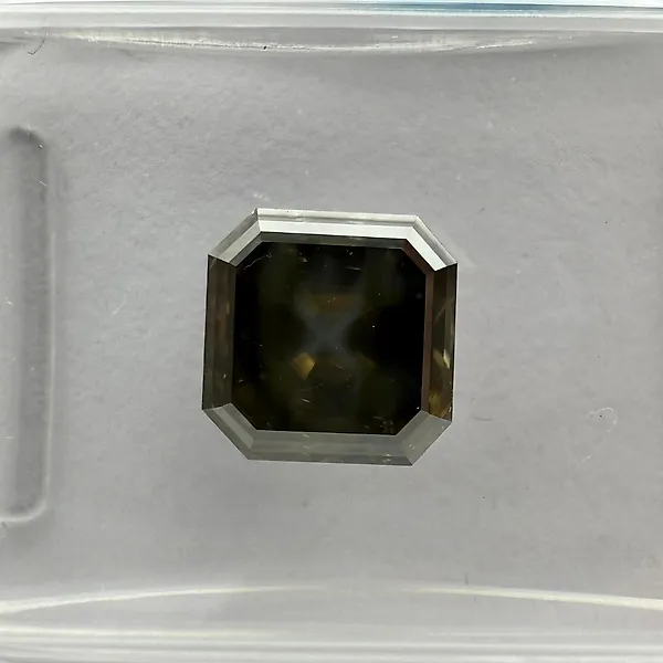 No reserve price - 1 pcs Diamond  (Natural coloured)  - 1.77 ct - Square - Fancy dark Greenish, Yellowish Brown - SI1 - International Gemological Institute (IGI)