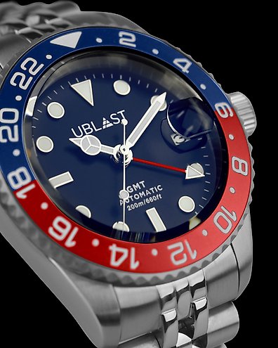 Ublast Automatic Diver GMT Jubilee Strap UBDGMJ40BK Sub