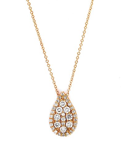 0.65 tcw VS1 VS2 Diamond Pendant No reserve 14 kt. Pink gold