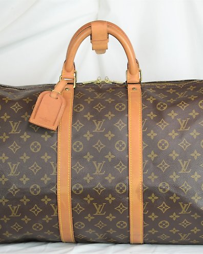 Louis Vuitton - NO RESERVE PRICE - Keepall 55 Bandouliere - Malletier -  Vachetta Leather - Name Tag Weekend bag - Catawiki