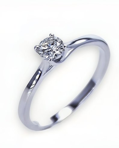 14 carats Or blanc Bague de fian ailles 0.34 ct Diamant Catawiki