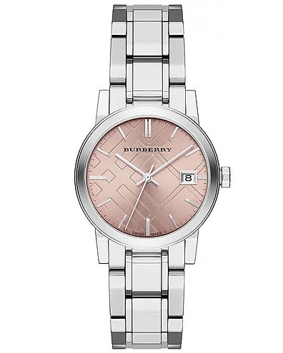 Burberry Women BRAND NEW Check Stamped 34mm Pink BU9124