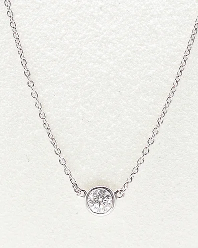 Tiffany Co. Necklace with pendant Diamonds by the Yard Single Diamond Pendant Platinum auction online Catawiki
