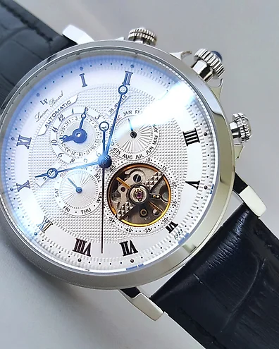 Lucien Piccard Calendar Automatic 35 Jewels Open Heart No Reserve Price Men New auction online Catawiki