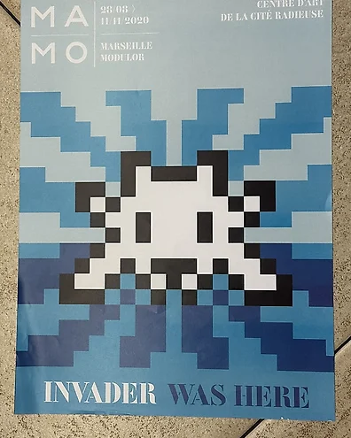 【日本製】 INVADER 2020 Marseille Exhibition Poster 版画