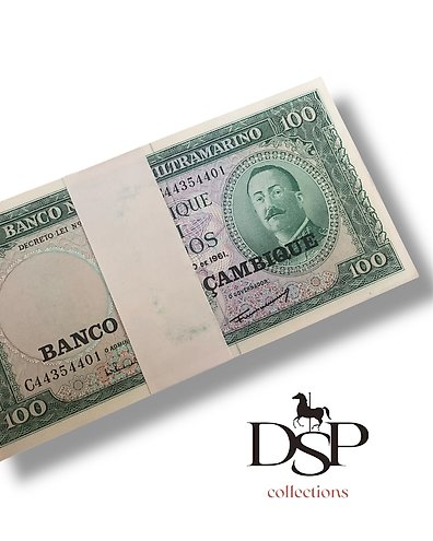 PORTUGAL 2 X 100 ESCUDOS 1961 PICK 165 RUNNING NUMBERS UNC