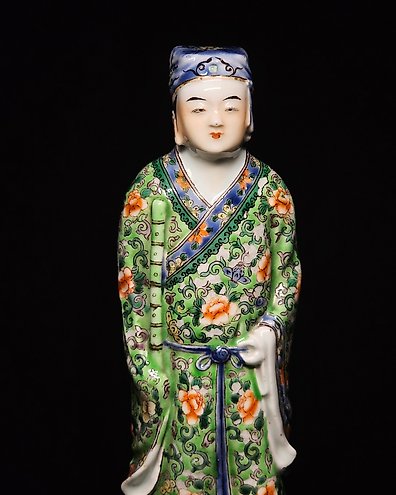 White Buddha Monk - 粉彩弥勒佛瓷造像- Porcelain - China