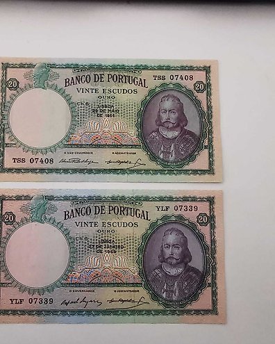 Portugal. - 2 x 100 Escudos - 1961 - consecutive - Pick 165