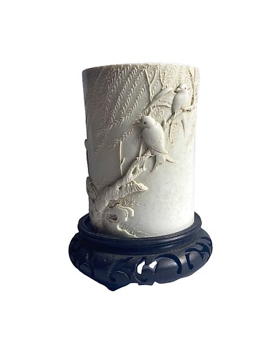 White Buddha Monk - 粉彩弥勒佛瓷造像- Porcelain - China