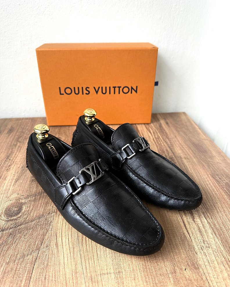 Louis Vuitton Damier Embossed Hockenheim Slip on Loafers