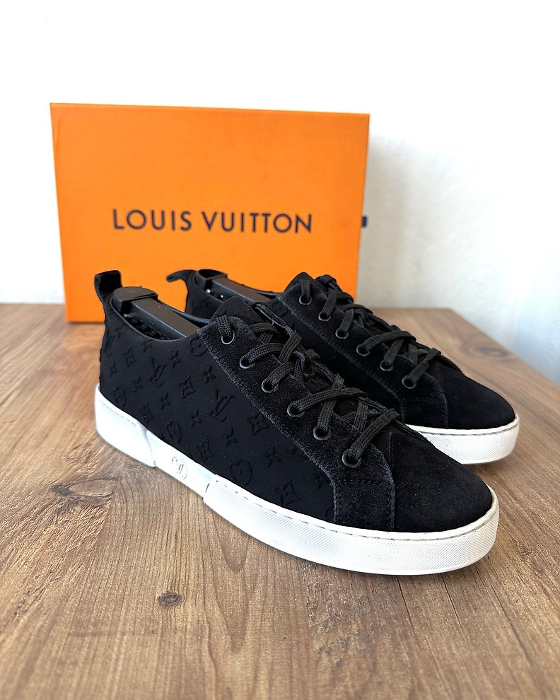 Louis Vuitton Black Sneakers Tennis Shoes Size 36 Women's Ladies
