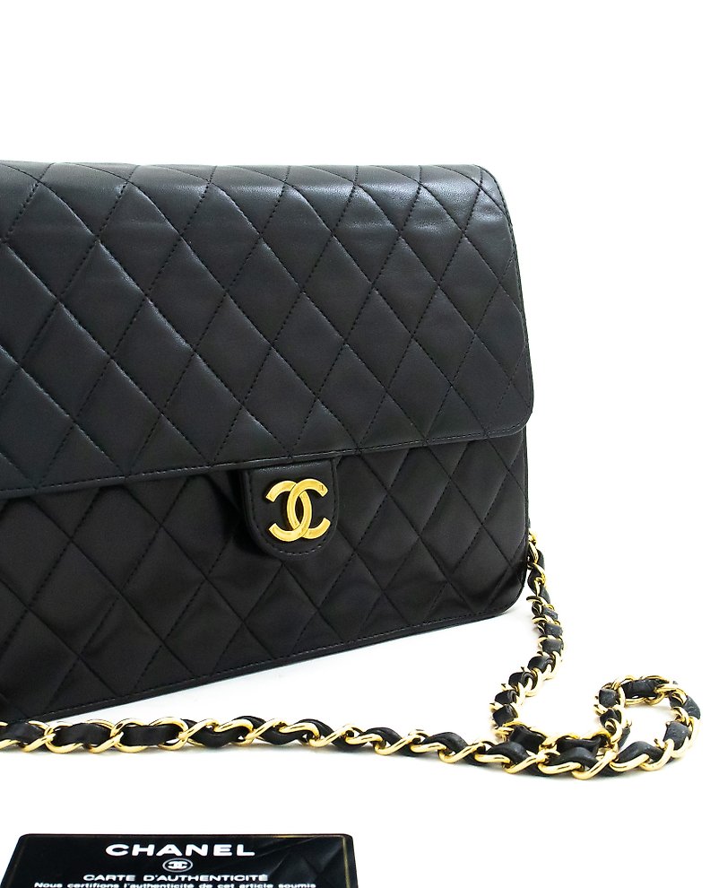 Chanel - Navy Quilted Caviar New Classic Double Flap Jumbo
