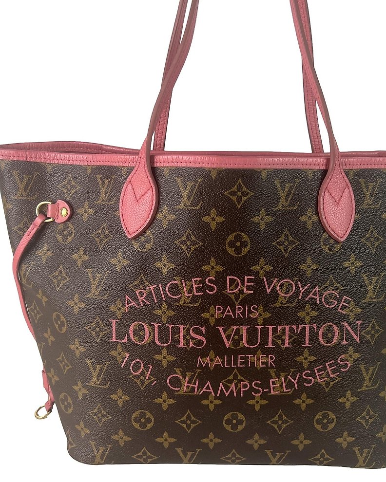 Sold at Auction: Louis Vuitton, LOUIS VUITTON DENIM PATCHWORK NEVERFULL  MM TOTE