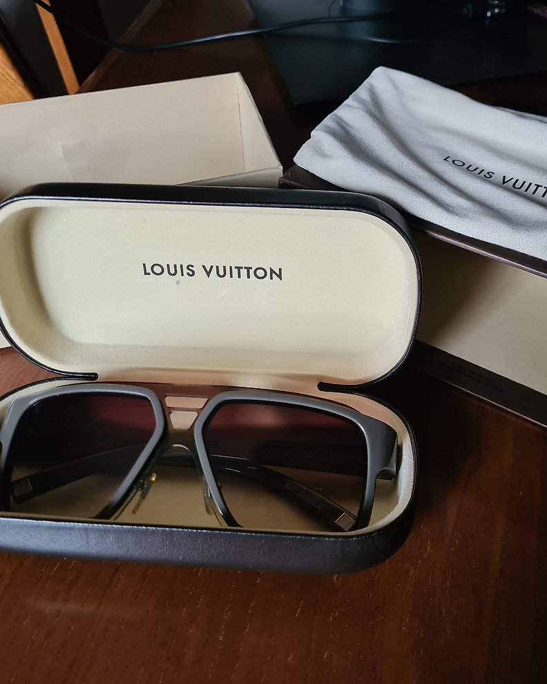 Louis Vuitton Silvertone Metal Square Frame Lunette De Soleil