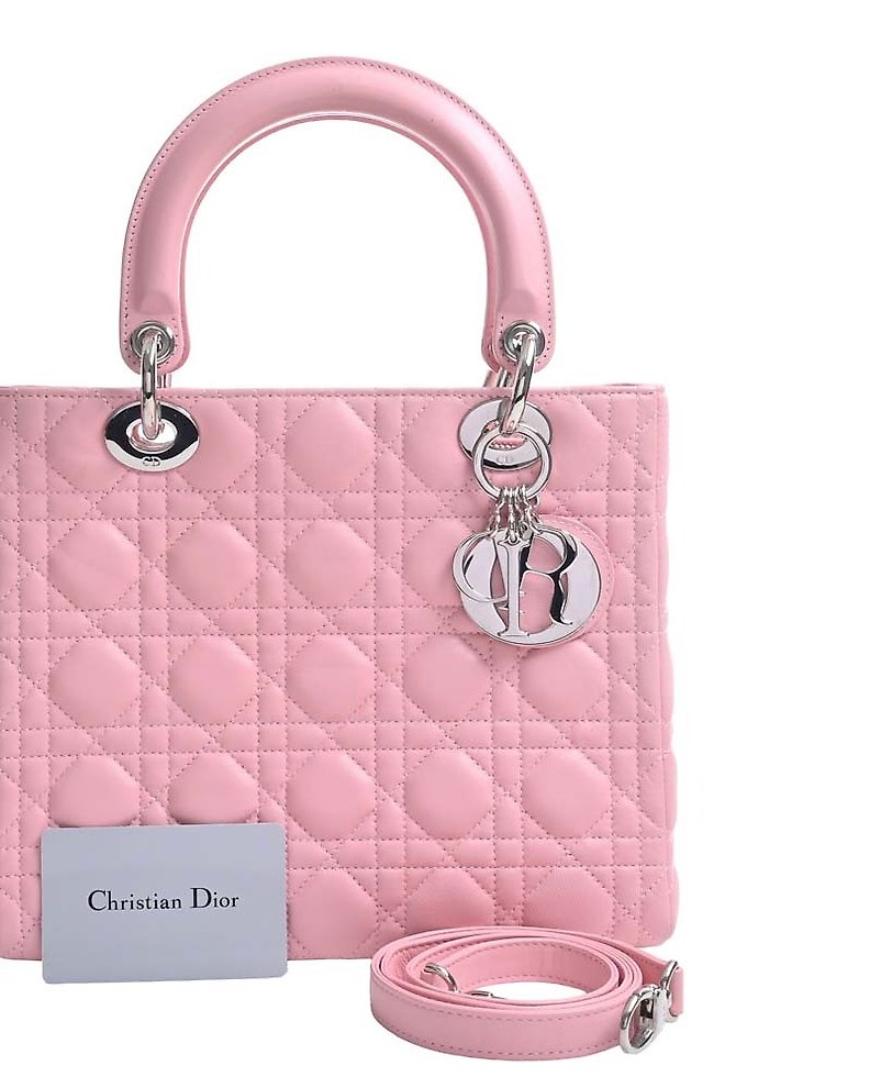 Christian Dior Cannage Book Tote Medium Bag Canvas Pink M1296ZREY 90207727