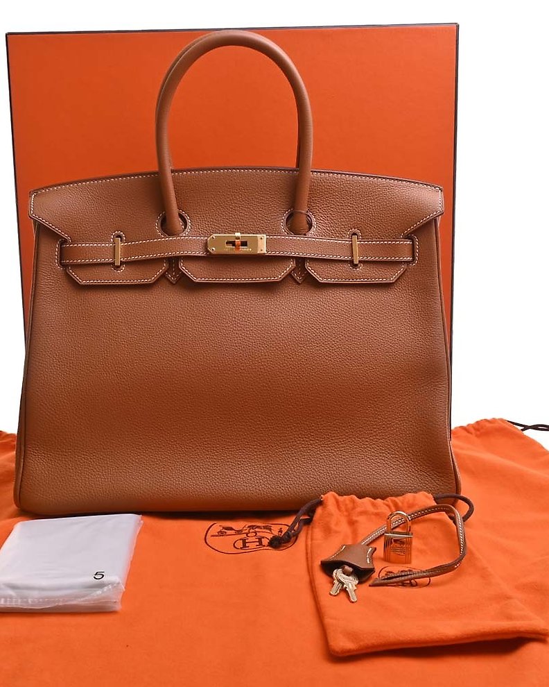 Hermes Birkin Fray Fray 35 Bag Framboise Swift Leather / Toile
