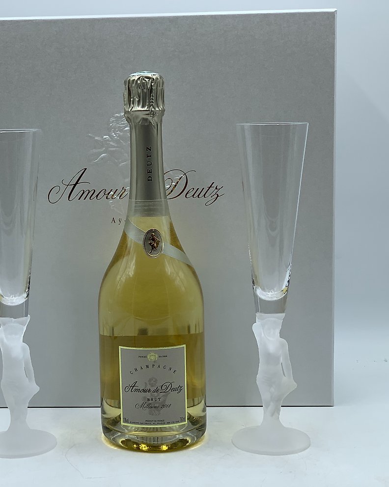 coffret champagne amour de deutz brut 2011 + 2 flutes 75 cl