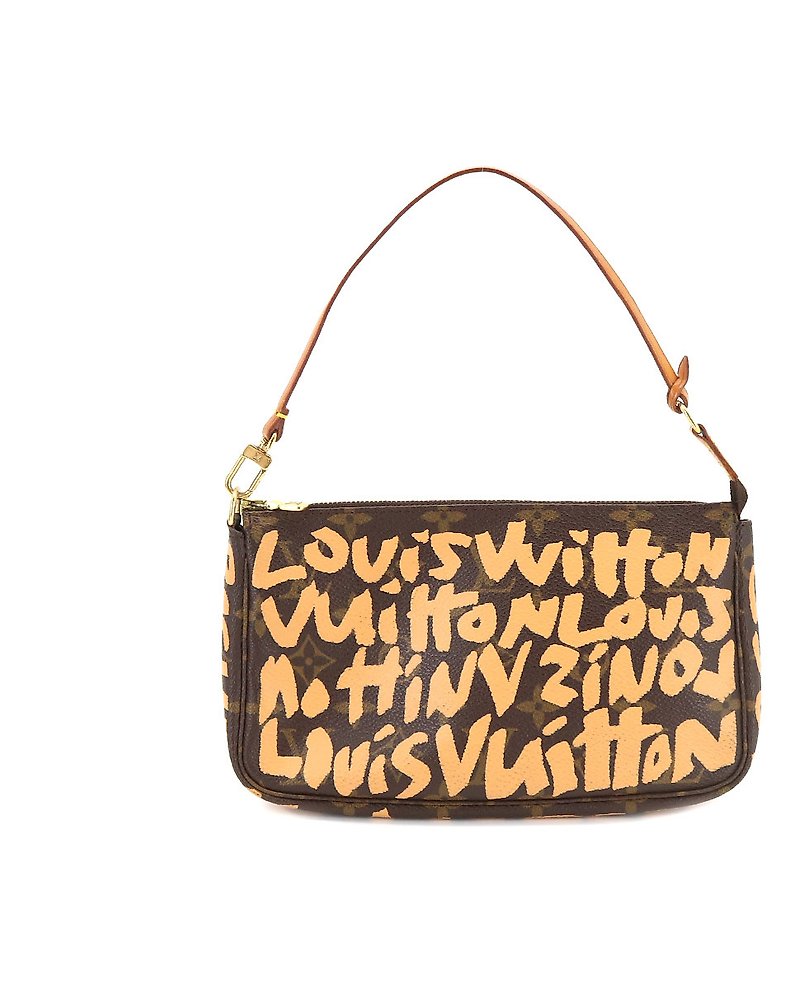 Louis Vuitton LOUIS VUITTON Epi Pochette Accessoires Hand Bag Black M52942  Gold Metal Fittings