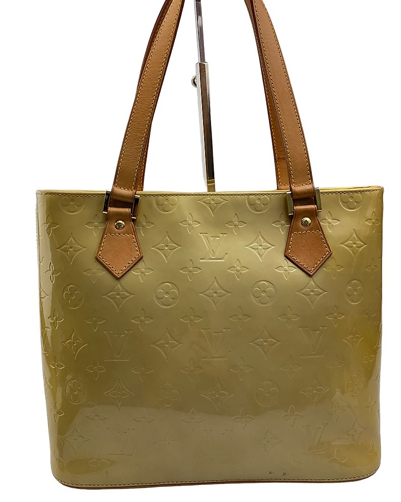 Louis Vuitton Handbag Wilshire PM Yellow Green Monogram Vernis