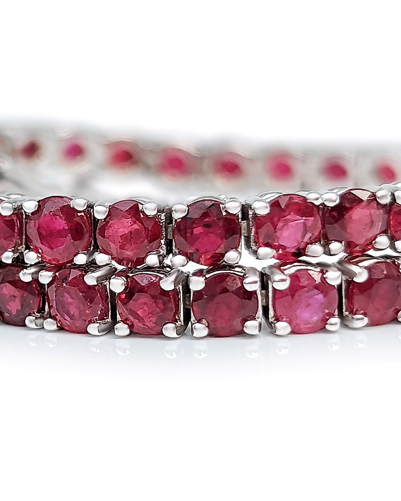 1 Bracelet Natural Ruby Round Pave Diamond Thread Wrapping Bracelet Pave  Diamond Lobster Lock Women For
