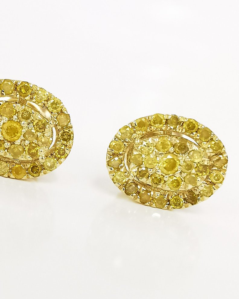Earrings In Yellow 18karat Gold With White Cubic Zirconia