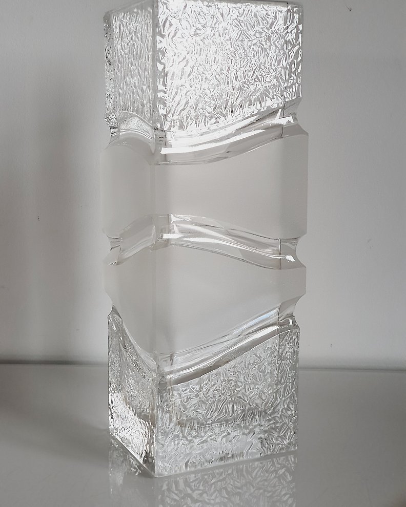 Warmensteinach Glaswerke - Tysk Op-Art krystalvase fra 1970'erne, fra  "Polar" serien - Krystal