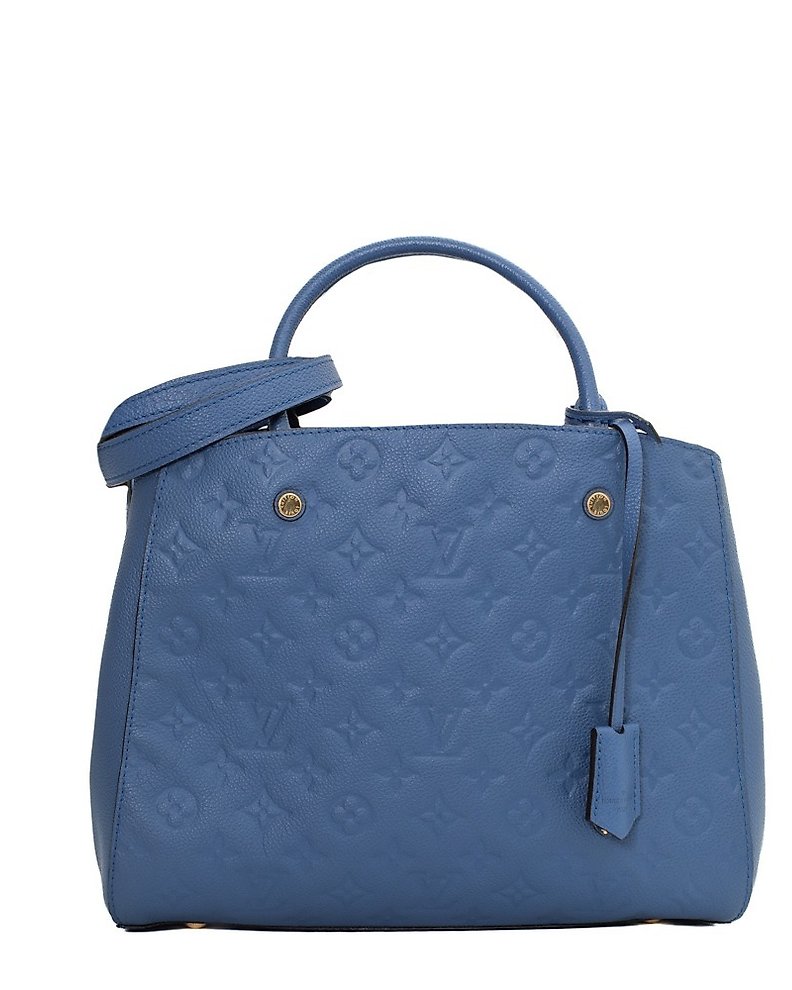 Louis-Vuitton Lockme clutch Olympe Blue