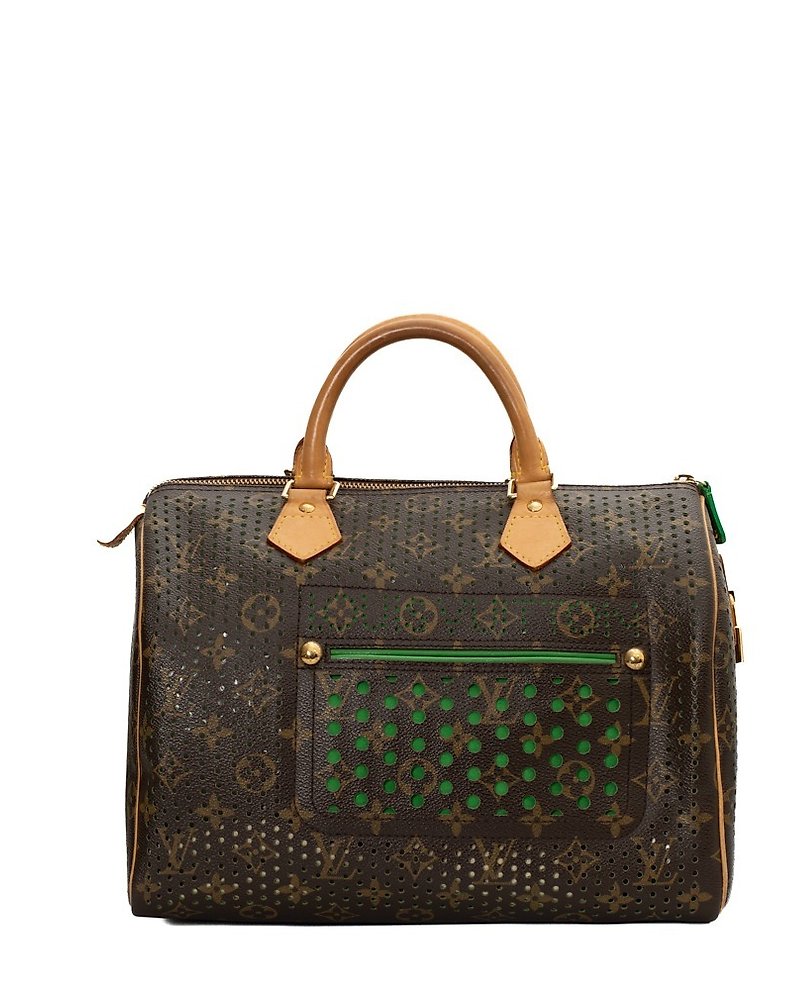 Louis Vuitton Monogram Speedy 30 Leather Fabric Brown Handbag 796
