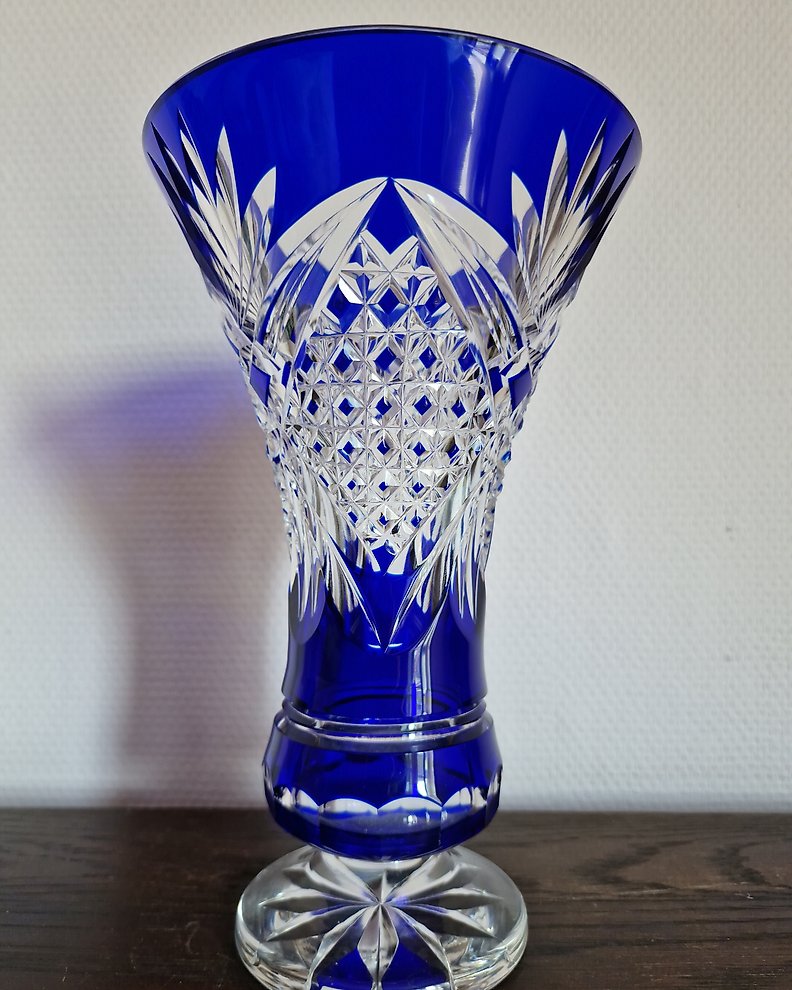 Val Saint Lambert xavier Crespo- Vase - Kobalt blauwe - Catawiki