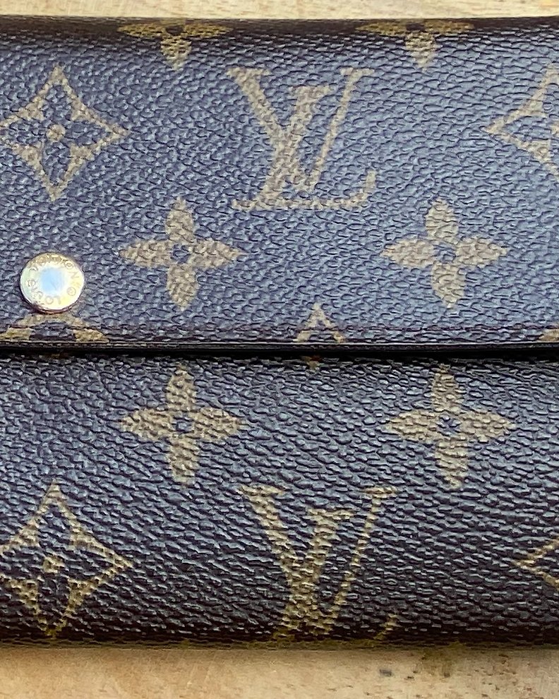 Louis Vuitton Navy Monogram Mini Lin Sarah Long Wallet