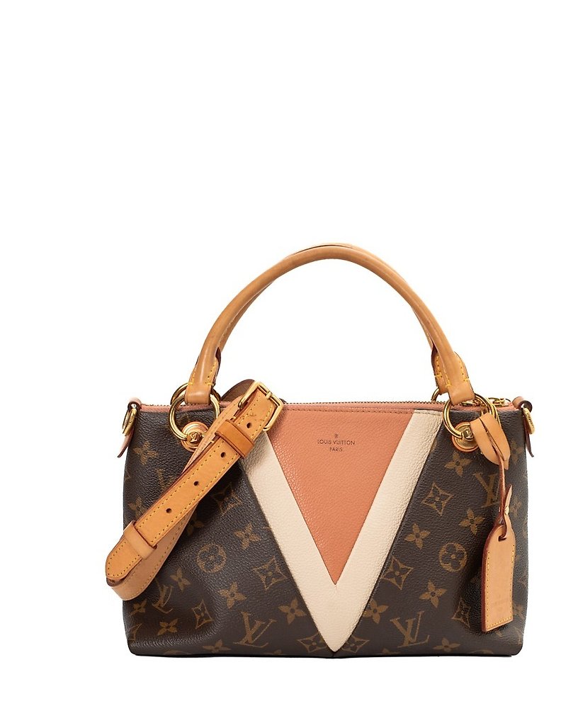 Louis Vuitton Monogram Canvas Rose Poudre Leather V BB Tote Bag