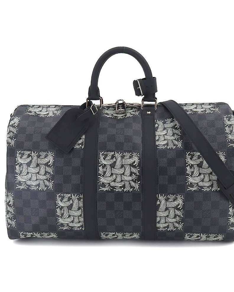 Travel bag Louis Vuitton Keepall 55 customized Fight Club by the artist  PatBo!