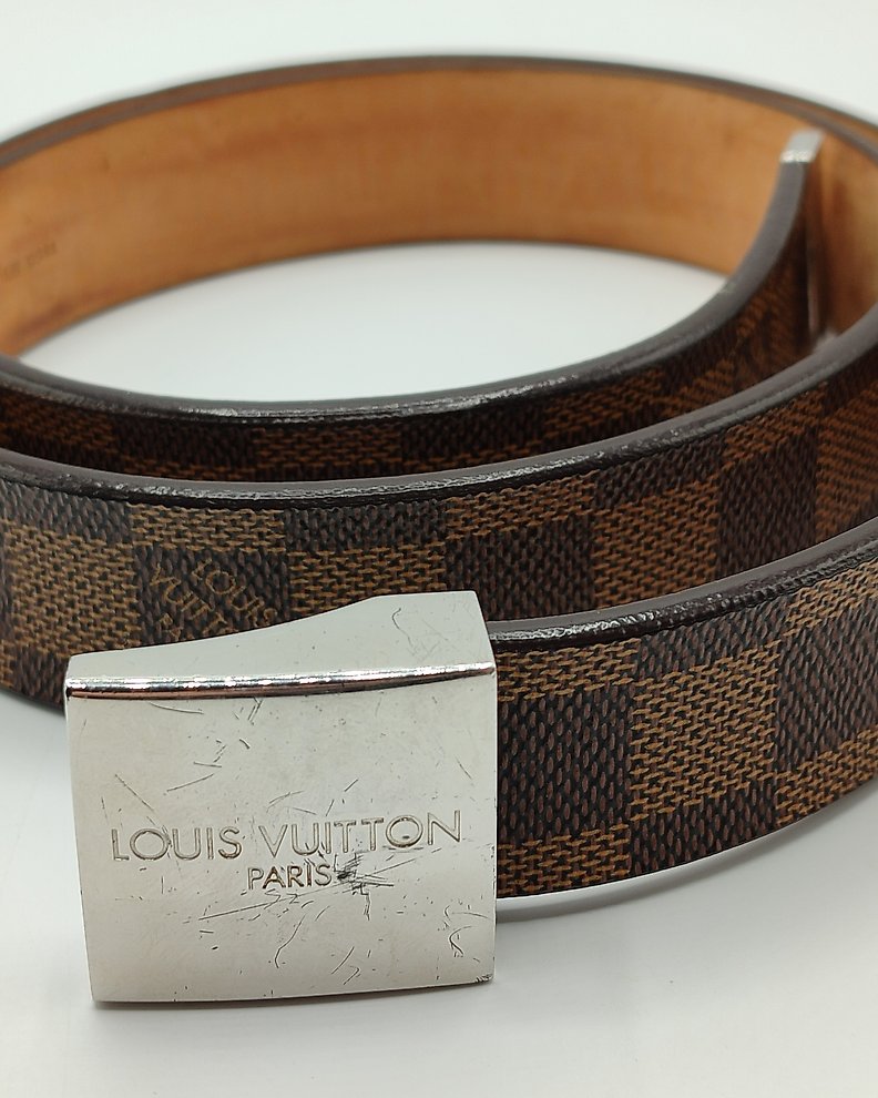 Louis Vuitton - Ceinture en cuir DAMIER - Belt - Catawiki