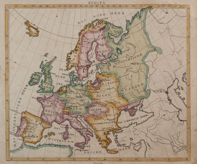 Карта европы 1790 года