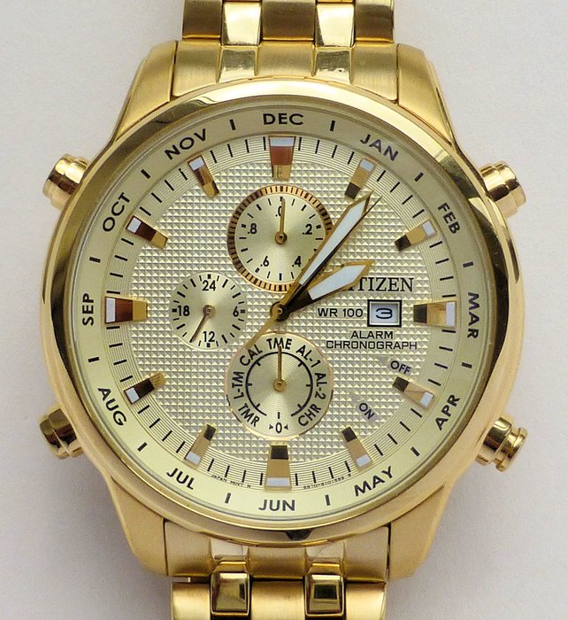 Часы хронографы citizen. Citizen Alarm Chronograph WR 100. Часы Citizen wr100 Alarm Chronograph. Citizen Quartz Alarm Chronograph. Citizen Chronograph Gold.