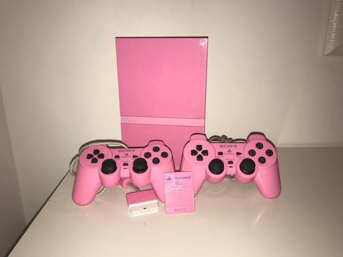 Розовым 2 разбор. Sony PLAYSTATION 2 Pink. Sony ps2 Pink. Sony ps2 Slim Pink. Пс2 слим розовая.