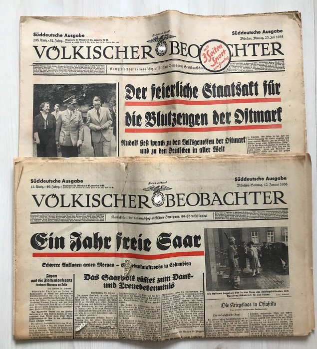 Немецкие газеты 20 века. Газета Völkischer Beobachter.
