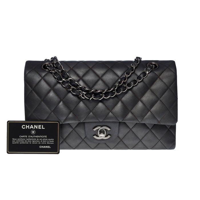 chanel classic bag used black
