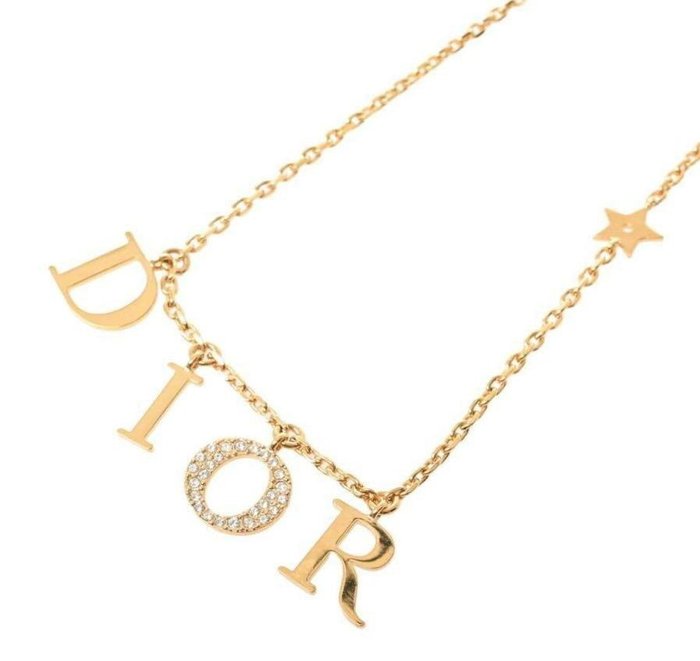 Christian Dior - gold plated Dior monogramme necklace - Necklace