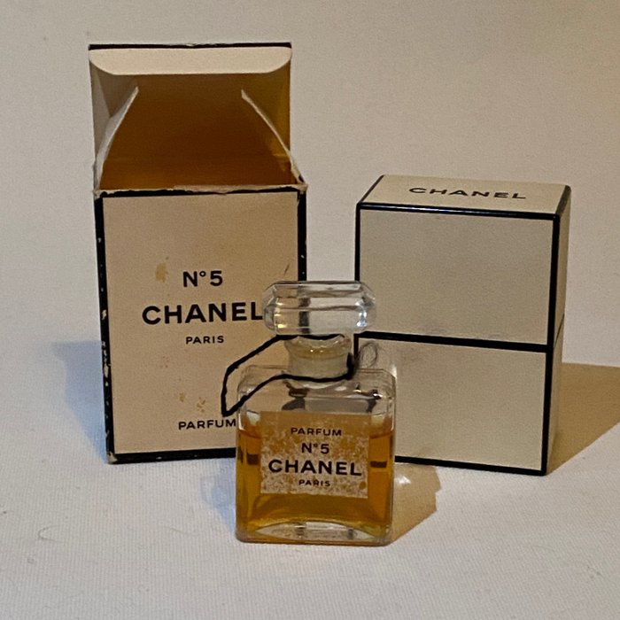 Lot - Vintage Chanel No 5 Perfume Bottle with Perfume