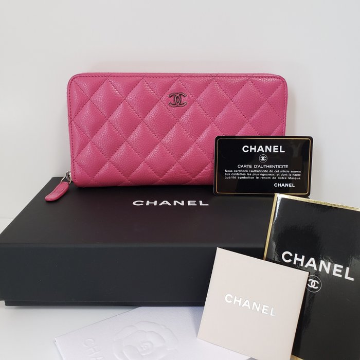 Chanel Matelasse Classic Long Zipped Wallet 2023 SS, Black