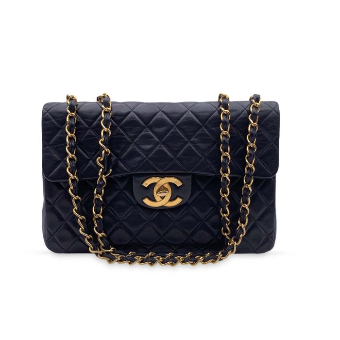Chanel Vintage White Lambskin Leather Strap Small Classic Flap Bag 24k –  EYECATCHERSLUXE