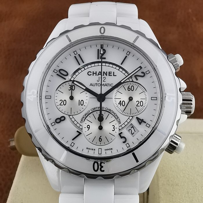 Chanel H1007 J12 クロノグラフ ホワイトセラミック 自動巻き メンズ 良品 保証書付き_780586【中古】 for $3,012  for sale from a Seller on Chrono24
