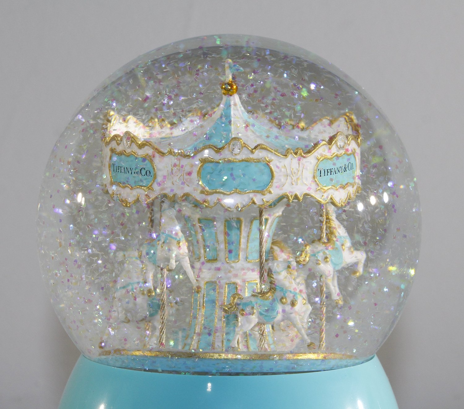 Sold at Auction: TIFFANY & CO Big snow globe in blue plexiglas bleu