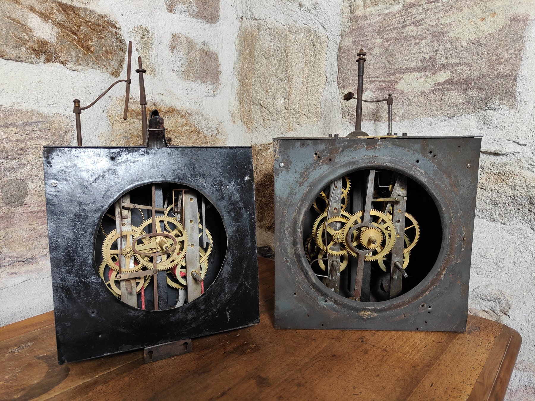 Set of 2 Grandfather clock movements Brass, Steel Mid Catawiki