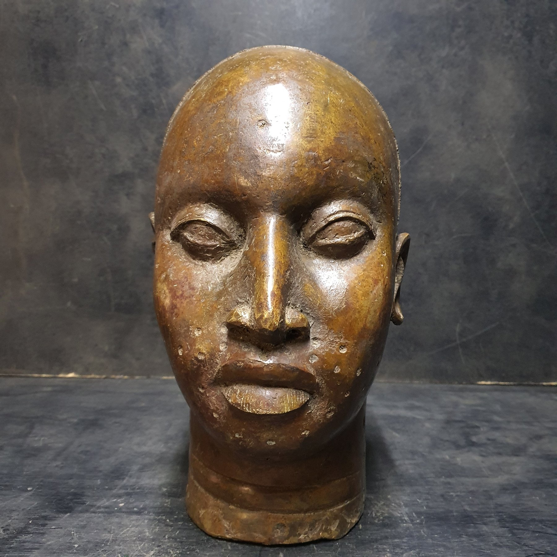 Head Brass In the style of Benin Kingdom Nigeria Catawiki